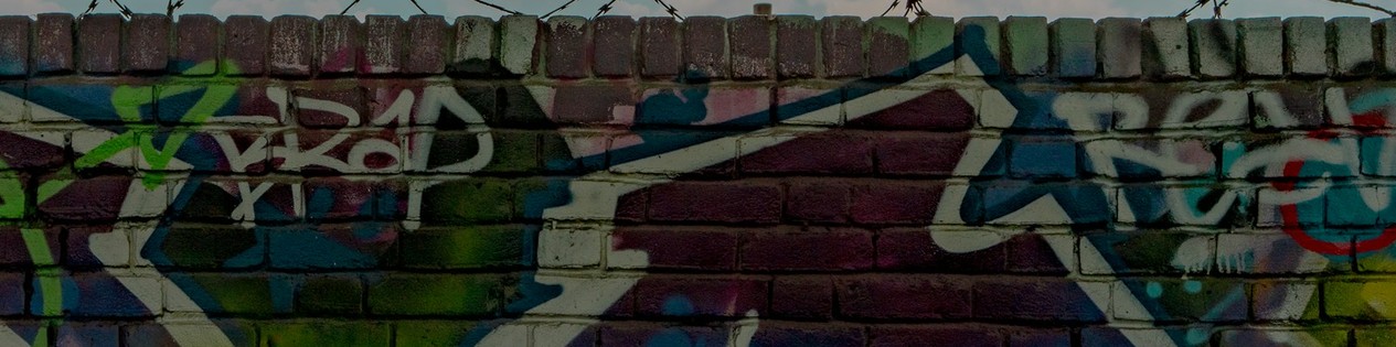 Wall With Graffiti Behind Buildings - LinkedIn Background - Get some ...