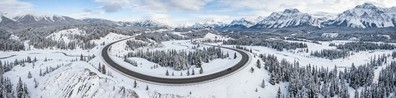 Aerial View Of Road In The Middle Of Snow - Free LinkedIn Background Photo