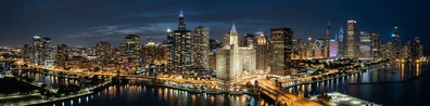 Beautiful Lighted City Buildings At Night - Free LinkedIn Background Photo