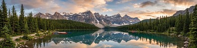 Beautiful Mountains With Trees And Lake - Free LinkedIn Background Photo
