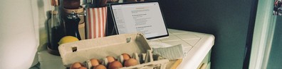 Brown Eggs On White Tray In The Kitchen - Free LinkedIn Background Photo