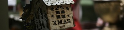 Christmas Decoration With Wooden House - Free LinkedIn Background Photo