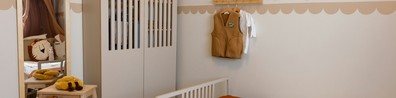 Nursery Room With White Wooden Rocking Chair - Free LinkedIn Background Photo