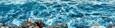 Painting Of Blue Water With Stones - Free LinkedIn Background Photo