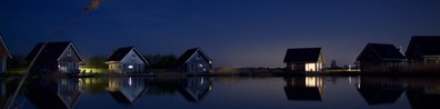 Peaceful Lake With Lighted Houses - Free LinkedIn Background Photo