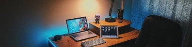 Perfect Setup For Work From Home - Free LinkedIn Background Photo