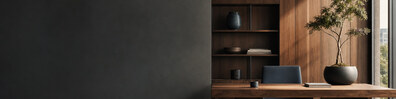 Quiet Walnut Workspace - Free LinkedIn Background Photo