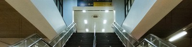 Stairs In The Middle Of Escalators - Free LinkedIn Background Photo