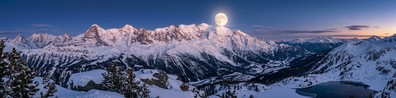moonrise over snow covered mountain - Free LinkedIn Background Photo