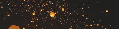 paper lanterns glowing night sky - Free LinkedIn Background Photo