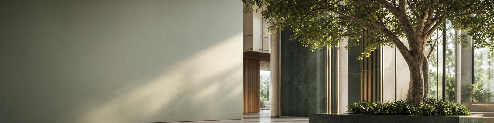 Biophilic Atrium - Free LinkedIn Background Photo