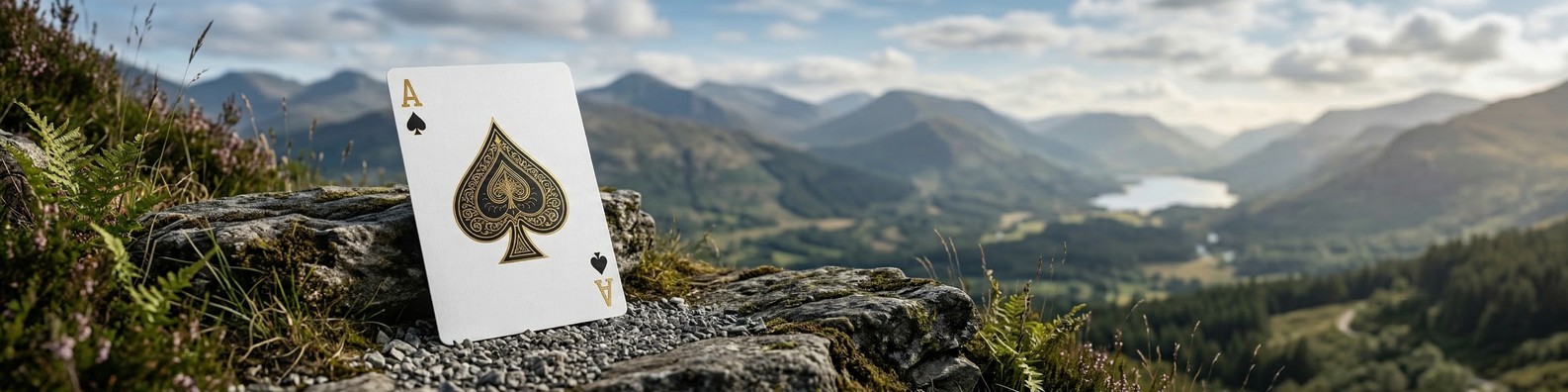 White_Card_With Black And Gold Ace Of Spades - Free LinkedIn Background Photo